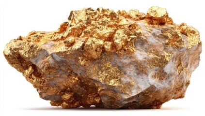 Gold nugget embedded in rock