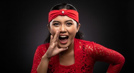 Indonesian woman celebrating independence day