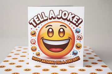 Celebrate National Tell a Joke Day with this vibrant, fun emoji card, spreading laughter and joy for everyone!