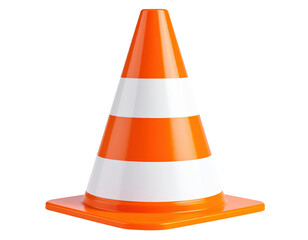 Traffic cone safety cone orange cone construction cone road cone warning on transparent background