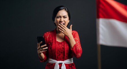 Indonesian independence day concept surprise