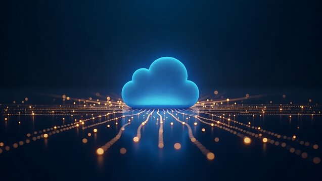 Cloud computing technology network data storage and digital solutions - Powered by Adobe