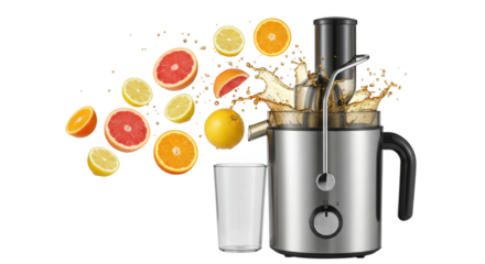 Powerful Stainless Steel Juicer Extractor for Fresh Fruit Vegetable Juice PNG
