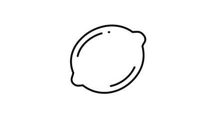 Fototapeta premium Simple line drawing of a lemon fruit on a white background 
