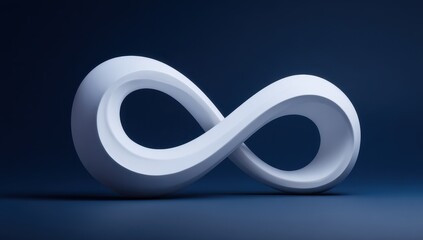 White infinity symbol, dark backdrop