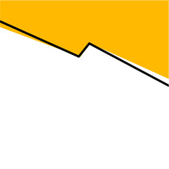 Yellow Wave Corner Shape Element. Modern separator header for website and app.