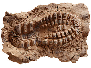 Boot print in cracked mud a textured earth impression