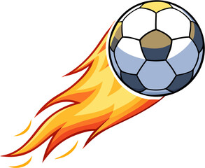 Fototapeta premium Flaming Soccer Ball Vector Illustration