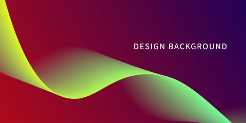 Abstract colorful banner template. Minimalist vector wavy solid line background with text for social media covers and headers.