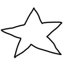 Hand Drawn Black Star Outline Illustration – Simple Doodle Style Five Pointed Star for Kids, Design Elements, or Creative Decoration Use

