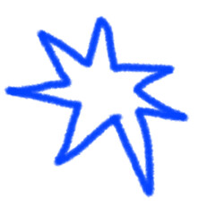 Abstract Hand Drawn Blue Star Vector Illustration with Dynamic Sharp Lines for Creative Design, Kids Projects, and Fun Graphics