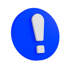 exclamation point on white background. Isolated 3D illustration