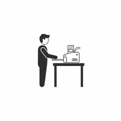 Office Worker Using a Photocopy Machine
