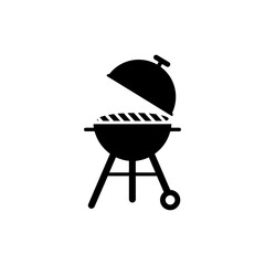 Beachside grill black filled icon summer barbecue symbol