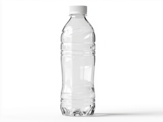 Naklejka premium Blank plastic mineral water bottle mockup on white background, clean and realistic product packaging design, product presentation design