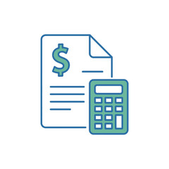 Financial Document and Calculator Icon