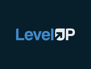  Level Up Logo with Arrow in 'P'