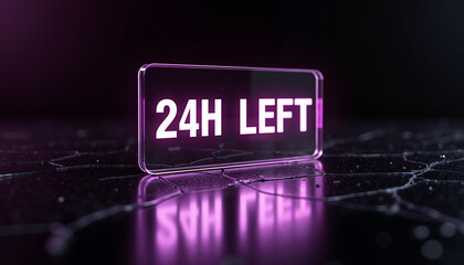 Digital countdown timer displaying 24 hours left on dark background  