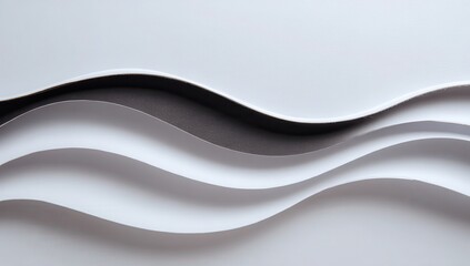 Abstract wavy layers of white and dark gray