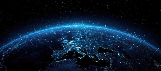 Earth at night, global city lights