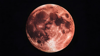 Naklejka premium Full moon glowing brightly in the dark night sky