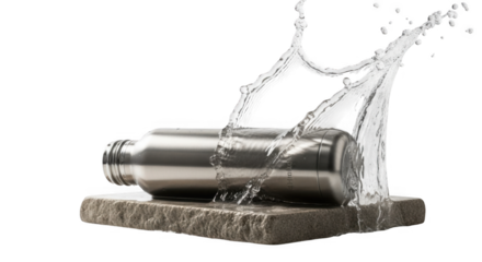 Durable Stainless Steel Water Bottle PNG for Outdoor Adventures