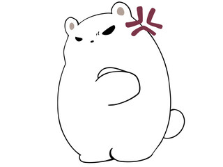 しろくま 怒りマーク 
