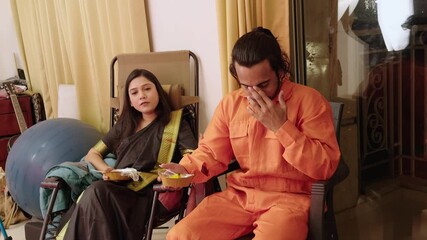 Thoughtful Man and Caring Wife Share Morning Meal