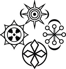 Minimalist Spiritual and Faith Symbols in Black Vector Graphics
