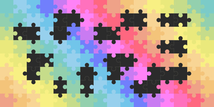 Puzzle pattern background vector set