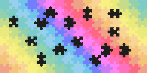 Puzzle pattern background vector set