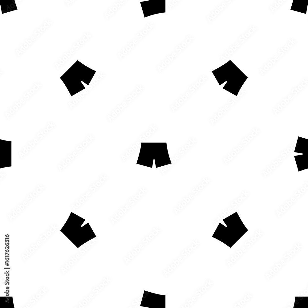 Poster seamless pattern of repeated black shorts symbols. elements are evenly spaced and some are rotated. 