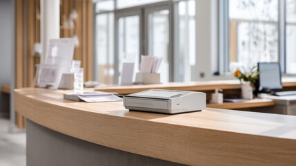 Fototapeta premium Modern office reception desk