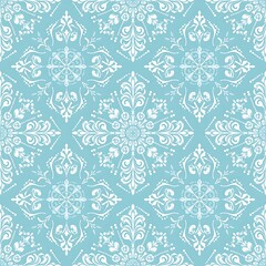Light teal and white repeating floral design