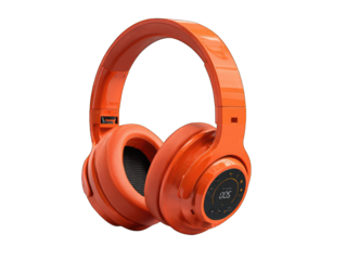 Vibrant orange headphones