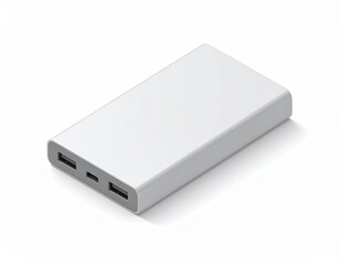 Modern Power Bank Mockup with Hard Light and USB-C Port