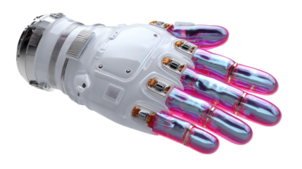 Futuristic Robotic Hand: A gleaming, advanced robotic hand showcases cutting-edge technology and innovative design, perfect for projects related to robotics.
