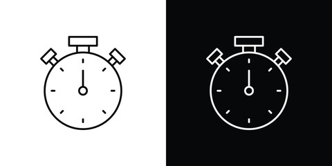 Stop watch icon design. Thin graphic elements vector illustration