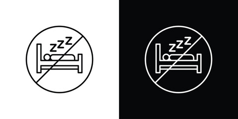 Sleepover ban signs design. Thin graphic elements vector illustration