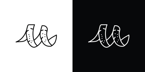 Peel clementine icon design. Thin graphic elements vector illustration