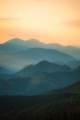 Hiking on Skalna alpa near smrekovica in Great Fatra. Hiking in Slovakia mountains landscape. Velka Fatra national park, Slovakia