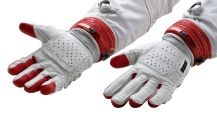 Astronaut Glove Display: A close-up of a pristine astronaut glove, showcasing the advanced technology designed for space exploration, featuring a detailed display of the protective outer shell.