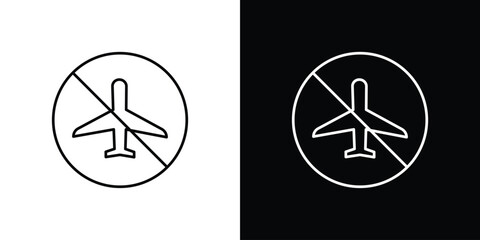 No plane signs design. Thin graphic elements vector illustration