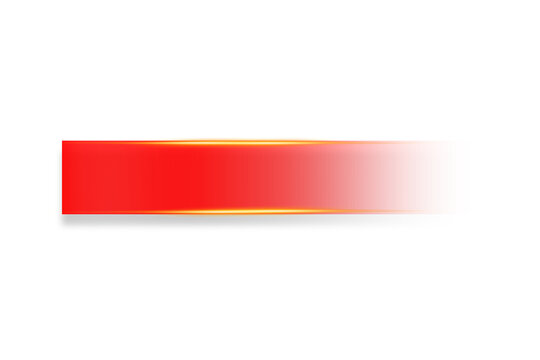 Vibrant red and gold gradient light bar effect on transparent background