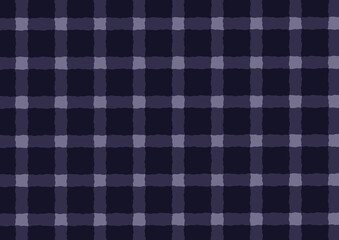 Simple Minimalist Illustration Navy Gingham Checkered Pattern in Watercolor Gouache Textures Look Alike