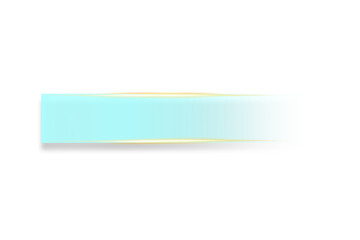Abstract teal and gold rectangle with glowing edges on transparent label