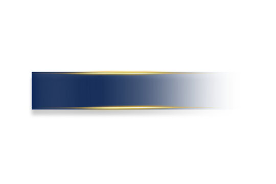 Abstract golden line over dark blue rectangle on transparent background