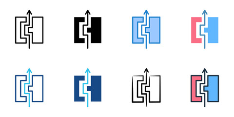 Exit Planning icon set multiple style collection 
