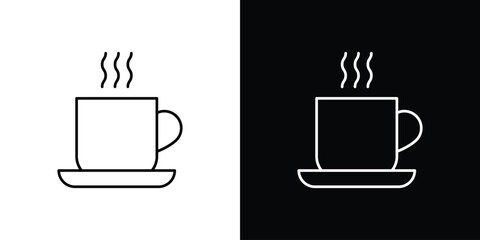 Cup of coffee icon design. Thin graphic elements vector illustration