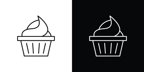 Cupcake icon design. Thin graphic elements vector illustration